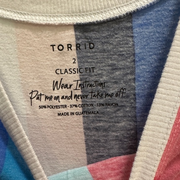 Striped torrid tank size 2 pink blue - Picture 5 of 7